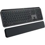 Logitech MX Keys S Plus MX Palm Rest, Graphite schwarz, LEDs weiß, Logi Bolt, USB/Bluetooth, DE (920-011567)