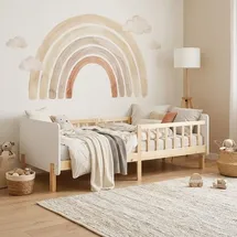 Homestyle4u Kinderbett 2604 90 x 200 cm Kiefer massiv weiß