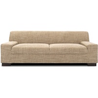 DOMO Collection Norma Sofa , 3-Sitzer Couch , 3er Garnitur, 212x85x74 cm , Strukturstoff beige braun