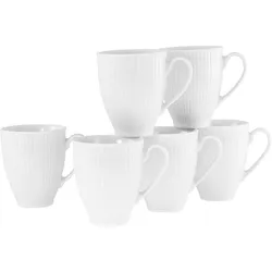 Becher CREATABLE "Valencia Weiß, Kaffeebecher, 6-tlg.", weiß, 6 tlg., Porzellan, Trinkgefäße, Elegant, Boho Chic