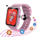 Fenamor Kinder Smartwatch, Videotelefon, Kamera, Wecker, Smartwatch Kinder, Kinderspieluhr, Smart Watch mit Lernkarte, Geschenke für Jungen und Mädchen (rosa)