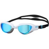 Arena The One Mirror Unisex-Schwimmbrille für Erwachsene, Schwimmbrille mit Großen Verspiegelten Gläsern, Antibeschlag-Behandlung, UV-Schutz, Selbstjustierender Nasensteg, Orbit-Proof-Dichtungen