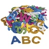 30227000 Moosgummi Alphabet Glitter, 3cm, 130 Stück, selbstklebend, Farben gemischt, Glitter Schaumstoff Sticker, Moosgummi-Aufkleber ABC, zum Dekorieren