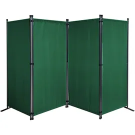 Quick Star Paravent 3/4/6 Teilig, Mehrere Farben & Größen Faltbare Stellwand Blickdicht grün 220 cm x 170 cm x 22 cm
