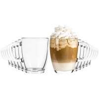 GIESSLE® 12x (400ml große) Latte Macchiato Gläser mit Henkel (dickwandig)