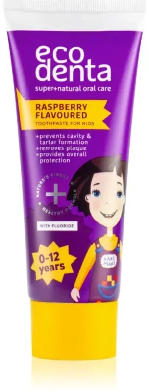Ecodenta Super + natürliche Zahnpasta für Kinder Geschmack Raspberry 75 ml
