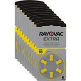 Rayovac Extra Advanced 10 - 6er Blister Hörgerätebatterien PR70 Gelb