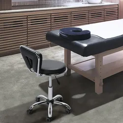 Yaheetech Rollhocker mit Rückenlehne Höhenverstellbar Drehhocker mit Rollen 360° Drehbar Bürohocker Arbeitshocker für Bar/Salon/Arztpraxis/Werkstatt