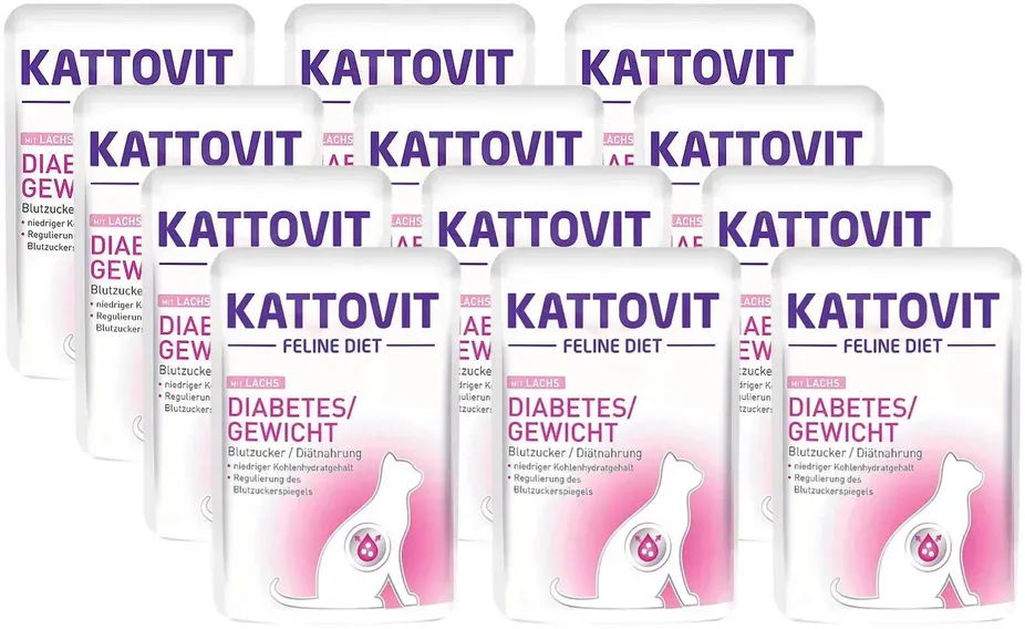 Kattovit Diabetes/Fettlachs 12x85g Beutel (Rabatt für Stammkunden 3%)