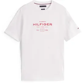Tommy Hilfiger Herren T-Shirt Kurzarm Stack Graphic Tee mit Rundhalsausschnitt, Weiß (White), XL - XL