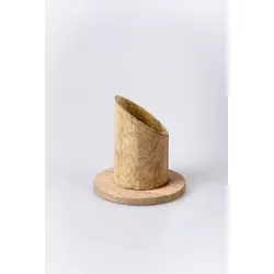 Kerzenleuchter Ø für Kerzen 5 cm, Holz natur, rund
