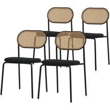 ML-Design Esszimmerstuhl Polyester schwarz 4er Set