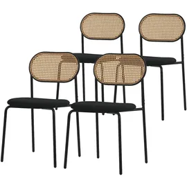 ML-Design Esszimmerstuhl Polyester schwarz 4er Set