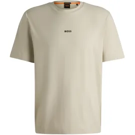 Boss Print-Shirt BOSS ORANGE "TChup", Jungen, Gr. S, beige (271 light beige), Jersey, Obermaterial: 96% Baumwolle, 4% Elasthan, bedruckt, unifarben, relaxed fit hüftlang, Rundhals, abgesteppte Kante, Shirts, mit Marken-Print auf der Brust