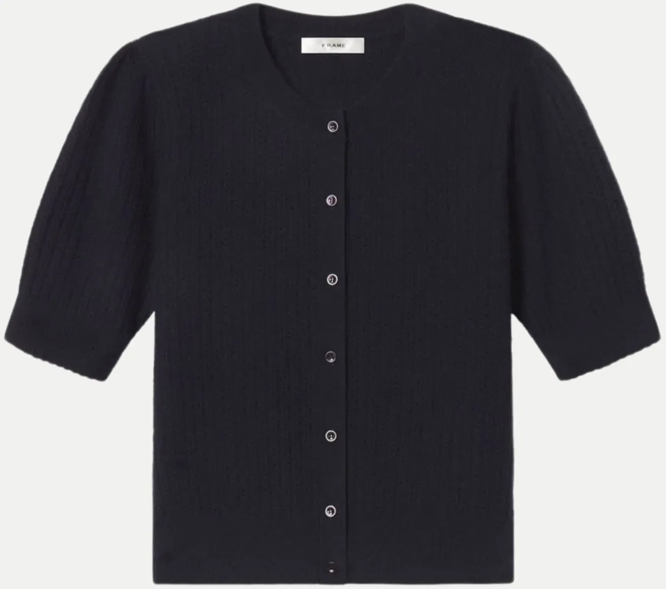 Kurzarm-Strickjacke Blau M