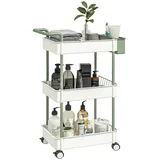 Homcom Rollwagen,, weiß Kunststoff, 29.4x77x50 cm, Esszimmer, Servierwagen