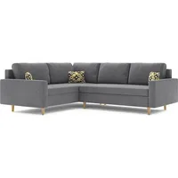 Ecksofa ETNA II 230 x 170 LINKS mit Schlaffunktion - Schlafcouch mit Bettkasten - Farben zur Auswahl - STOFF MIKRO 27 + AMBER 73 Grau - Grau