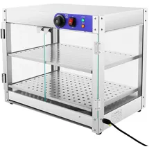 Gojoy kommerzieller Speisenwärmer Warmhaltetheke Einstellbares Thermostat 30~85°C, Heiße Theke mit Magnetische Schranktür, für Kantinen Bäckereien Cafés