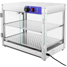 Gojoy kommerzieller Speisenwärmer Warmhaltetheke Einstellbares Thermostat 30~85°C, Heiße Theke mit Magnetische Schranktür, für Kantinen Bäckereien Cafés