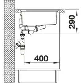 Blanco Axis III 6 S-IF links Edelstahl Seidenglanz + Excenterbetätigung + InFino