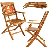 DEUBA Casaria 4er Set Gartenstuhl Sydney FSC®-zertifiziertes Akazienholz klappbar Klappstuhl Hochlehner Garten Klappsessel