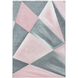 Teppich Kurzflor Geometrisch Polypropylen Wohnzimmer Pink Rechteckig 200x290 | Kadima Design