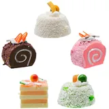 5 Stück Künstliche Kuchen Realistische, Realistische Künstliche Feinbackwaren Künstliche Lebensmittel Fake Kuchen Modell Fotografie Requisiten Dekoration für Kaufladen Zubehör