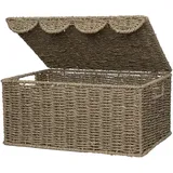 StorageWorks Weidenkorb mit gewelltem Rand für Badezimmer, Seegras für Badezimmer, Wohnzimmer, Schlafzimmer, 38,1 cm L x 28,1 cm B x 17,8 cm H