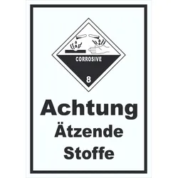 HB-Druck Schild Ätzende Stoffe Corrosive hochkant A1 (594x841mm)