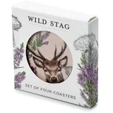 Set mit 4 Untersetzern aus Kork - Wildhirsch