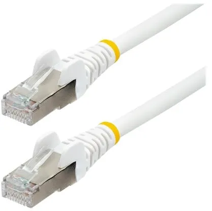 5m CAT6a Ethernet Cable - White - Low Smoke Zero Halogen (LSZH) - 10GbE 500MHz 100W PoE++ Snagless RJ-45 w/Strain Reliefs S/FTP Network Patch Cord - patch cable - 5 m - white