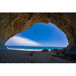 Fototapete PAPERMOON "Höhle Cala Luna Sardinien", bunt, B:3,5m L:2,6m, Vlies, Tapeten