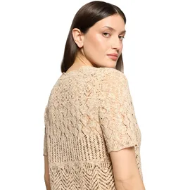 Cartoon Strickjacke mit Ajour-Muster Beige 44