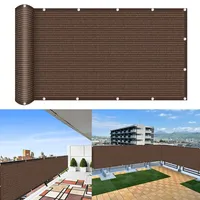 GUOJUN Balkon Sichtschutz Balkonabdeckung 75 x 500 cm Windschutz Staubschutz Balkon Sichtschutz Windschutz mit Ösen und Kordel für Balkon Terrasse Garten, Braun