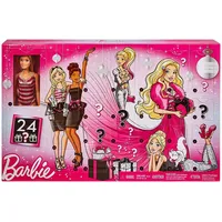 Barbie GFF61 - Glitzer-Fashion Adventskalender mit Puppe und Zubehör, Puppen Spielzeug und Adventskalender Mädchen ab 3 Jahren