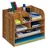 Relaxdays Schreibtisch Organizer mit Ablagefächern Braun
