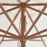 vidaXL Sonnenschirm mit Holzmast Ø 350 cm sandweiß