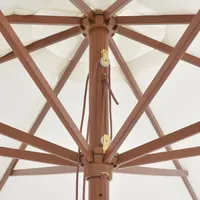vidaXL Sonnenschirm mit Holzmast Ø 350 cm sandweiß