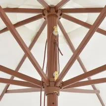 vidaXL Sonnenschirm mit Holzmast Ø 350 cm sandweiß