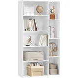 EUGAD Bücherregal 80 x 150 x 30 cm Weiß