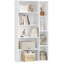 EUGAD Bücherregal 80 x 150 x 30 cm Weiß