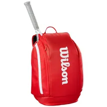 Wilson Super Tour Red Tennis Rucksack - Rot/Weiß, Platz für bis zu 2 Schläger