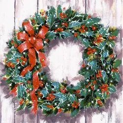 160 Servietten, 3-lagig 1/4-Falz 33 cm x 33 cm Classic Wreath