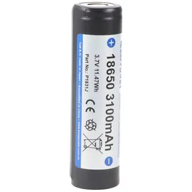 Keeppower 18650 3100mAh, 3,7V Li-Ion-Akku geschützt 69,5 x 18,6mm, flacher Kopf