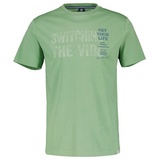 LERROS T-Shirt »LERROS Unifarbenes T-Shirt für Herren mit Brustprint«, grün