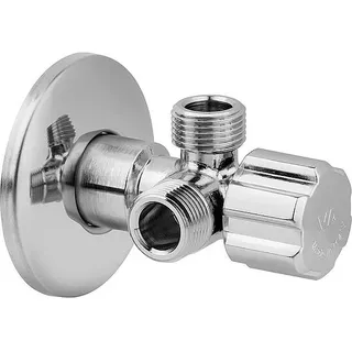 ALBERTONI Doppel-Eckventil 1/2'' x 3/8'' - Messing verchromt