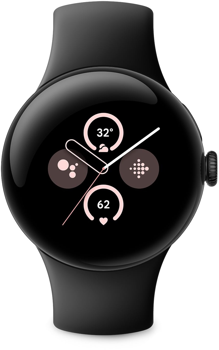 Google Pixel Watch 2 - das Beste von Google und Fitbit – Herzfrequenzmessung, Stressmanagement, Sicherheitsfunktionen – Android – Aluminiumgehäuse in Matte Black – Sportarmband in Obsidian – WLAN