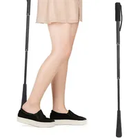 Schuhlöffel, verstellbarer Schuhlöffel mit langem Griff für Senioren, tragbare einziehbare Hilfsmittel mit langem Griff zum Tragen von Schuhen, Schuhlöffel aus Metall mit langem Griff
