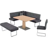 K+W Komfort & Wohnen Eckbankgruppe Giacomo II, (4-tlg), wahlweise rechts oder links, langer Schenkel 207cm, 1 Freischwinger grau