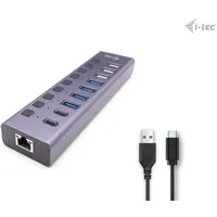 iTEC i-tec CACHARGEHUB9LAN USB-Hub, Grau